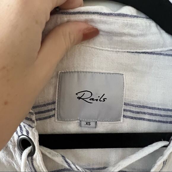 Rails Matea Lace-Up Blouse in Flamenco Stripe - Picture 7 of 8